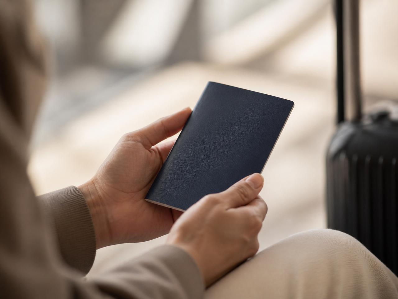 Pessoa segurando um passaporte